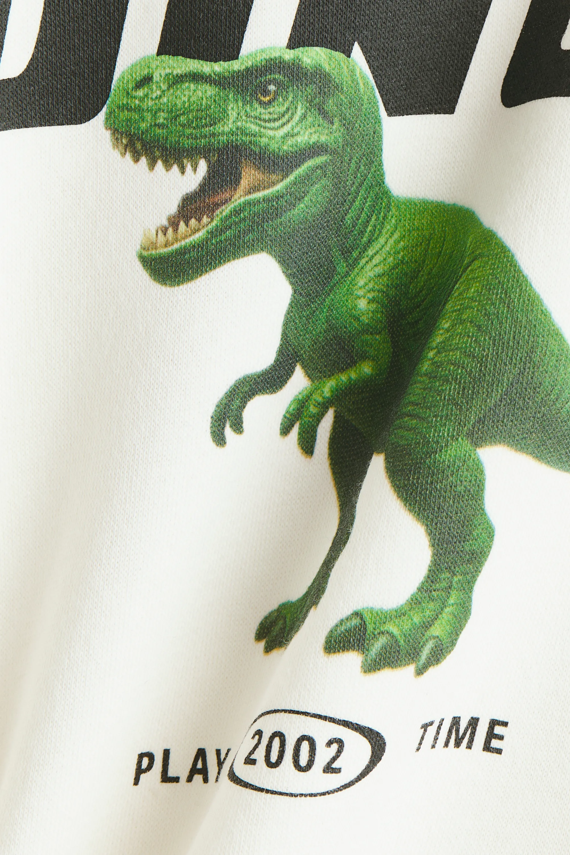 Sweat imprimé avec intérieur brossé - Blanc/Dinos
