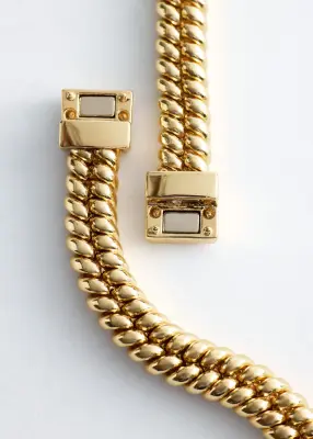Collier en chaîne serpent épaisse - Doré — photo 3