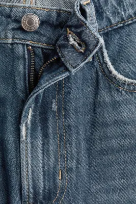 Wide High Waist Jeans - Bleu denim foncé — photo 4