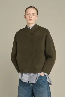 MANTEAU WINDSOR KAKI CHINÉ — photo 2