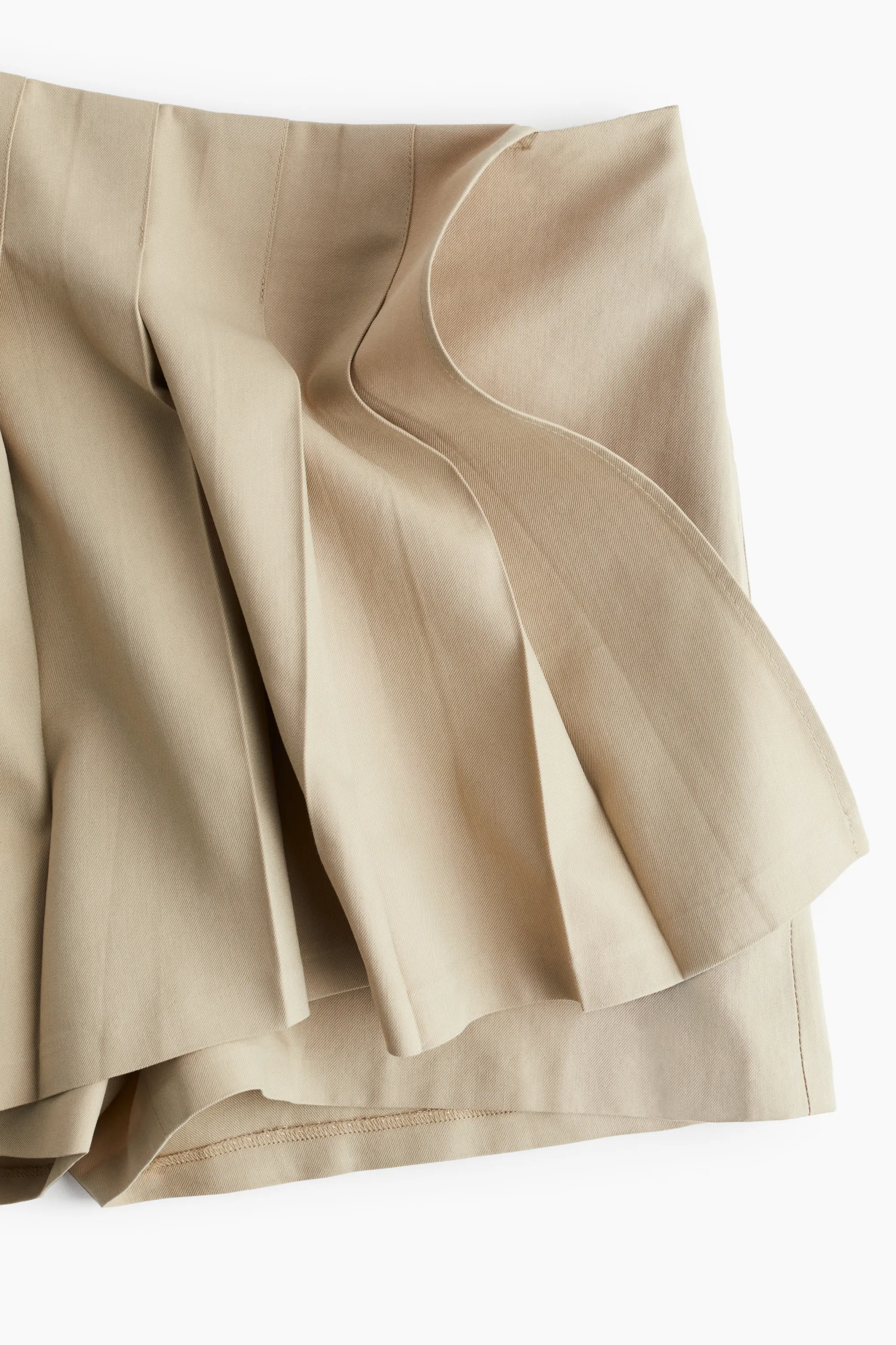Jupe-short plissée - Beige