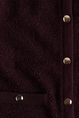Veste en tissu Teddy bear - Bordeaux — photo 3