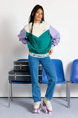 Sweat femme Max vert et lilas oversize – Perpète — photo 5