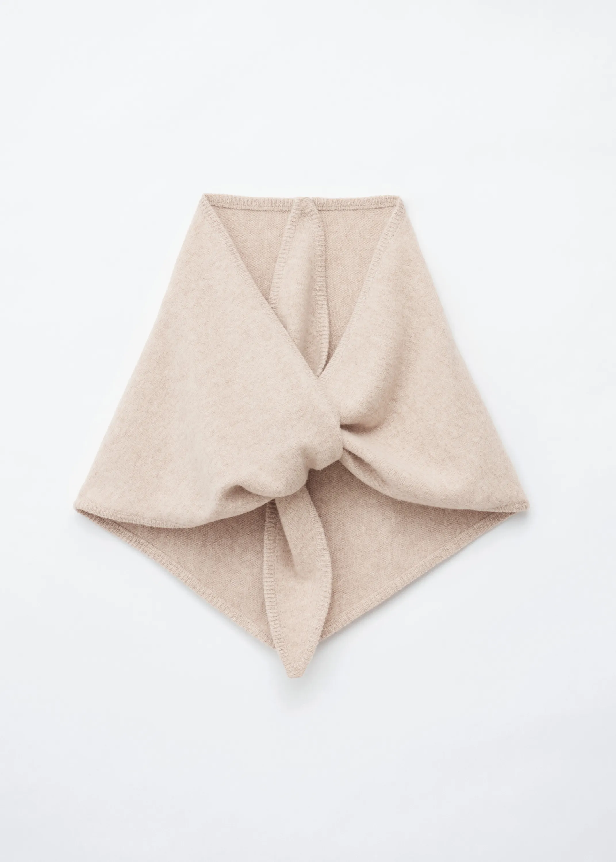 Écharpe triangulaire en laine - Beige