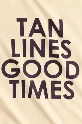 T-shirt imprimé en viscose mélangée - Jaune beurre/Tan Lines — photo 4