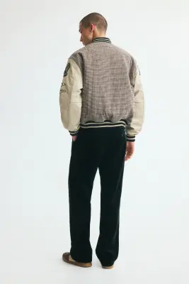 Pantalon Regular Fit en velours côtelé - Vert foncé — photo 3