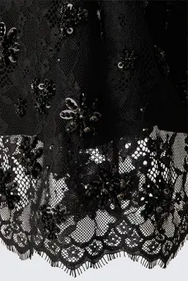 Jupe ornementée en dentelle - Noir — photo 1
