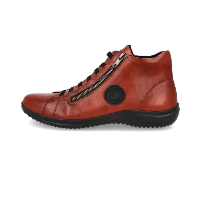 Baskets Remonte D1E70-38 Rouges - Cuir Zip Lacets Grande Pointure Femme — photo 2
