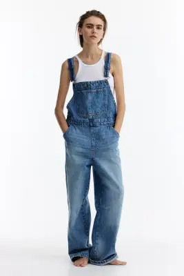 Salopette en denim de coton - Bleu denim clair — photo 1