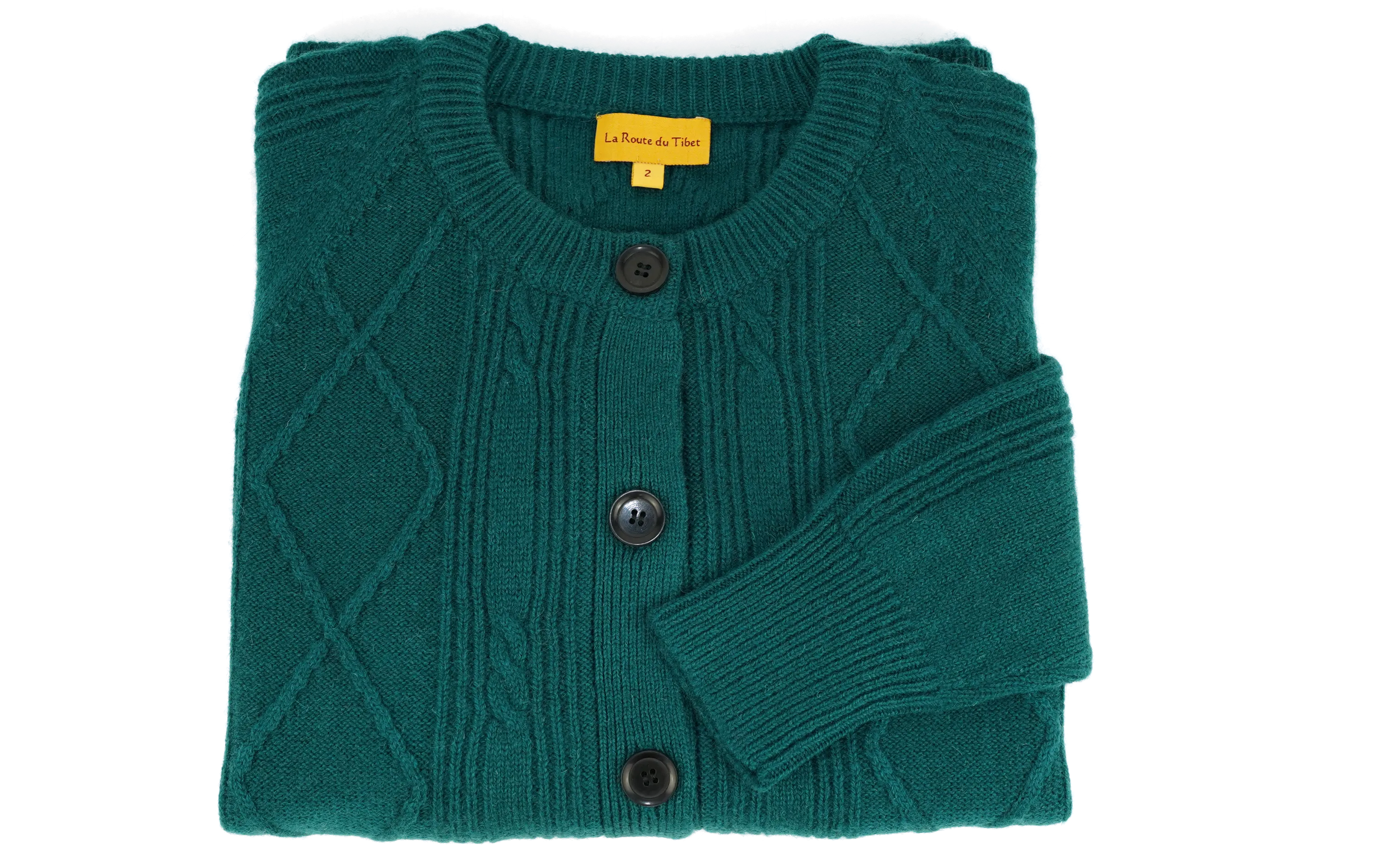 Cardigan en laine - vert sapin