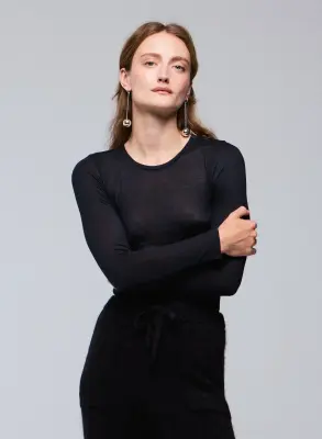 T-shirt en viscose et cachemire — photo 2