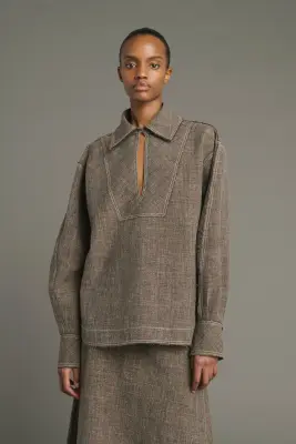 BLOUSE JANA MARRON CHINÉ — photo 1