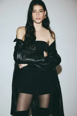 Combi-short bandeau avec basque - Noir — photo 2