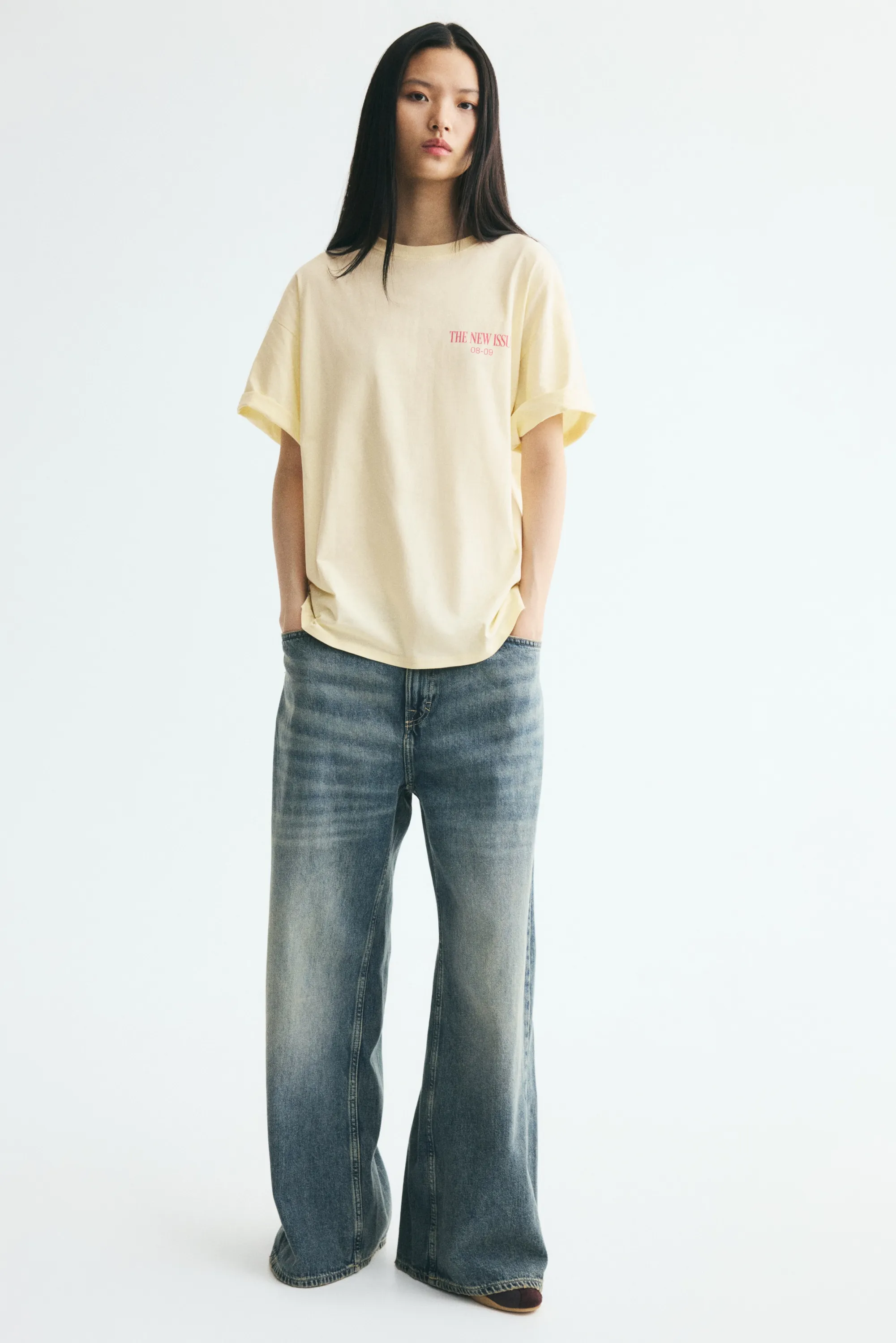 T-shirt oversize imprimé - Jaune pâle/The New Issue
