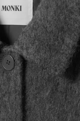 Manteau croisé mi-long - Gris foncé mélangé poussiéreux — photo 4