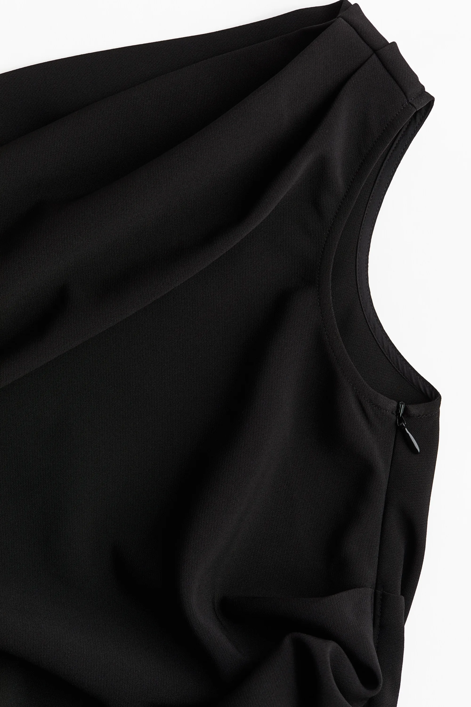 Robe en twill à effet drapé - Noir