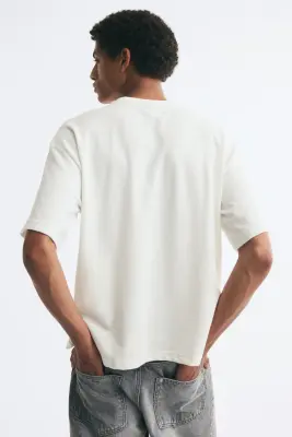 T-shirt Oversized Fit - Crème — photo 3