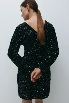 MAMA Robe à sequins - Noir — photo 3
