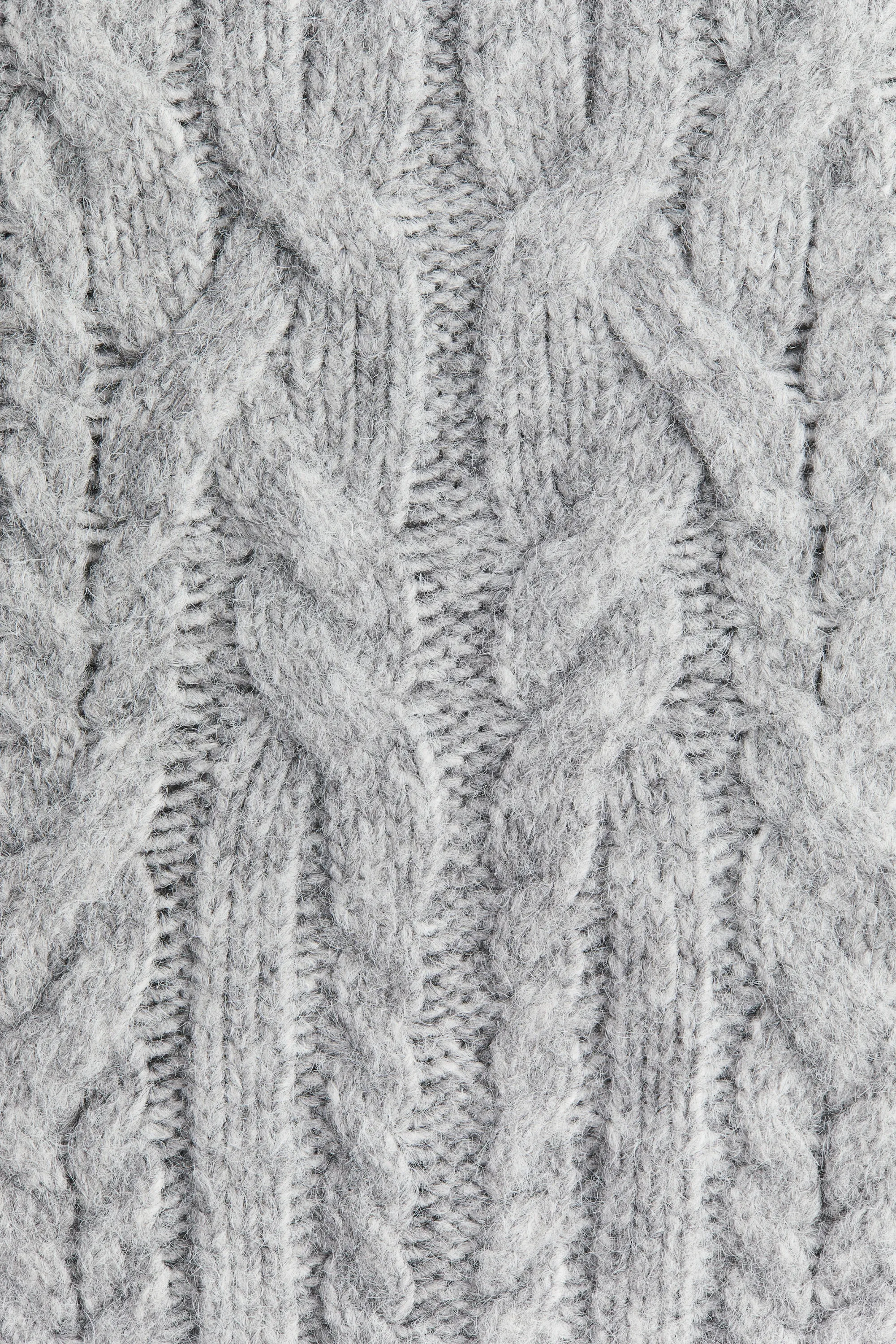 Jupe en maille torsadée - Gris clair chiné