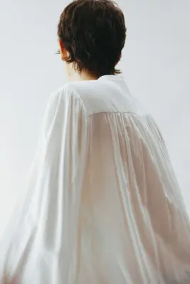 Blouse à plis nervure - Blanc — photo 2