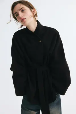 Manteau oversize en feutre - Noir — photo 2