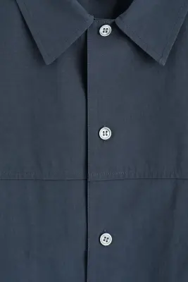CHEMISE WORKWEAR BOXY EN POPELINE DE COTON - BLEU FONCÉ — photo 5