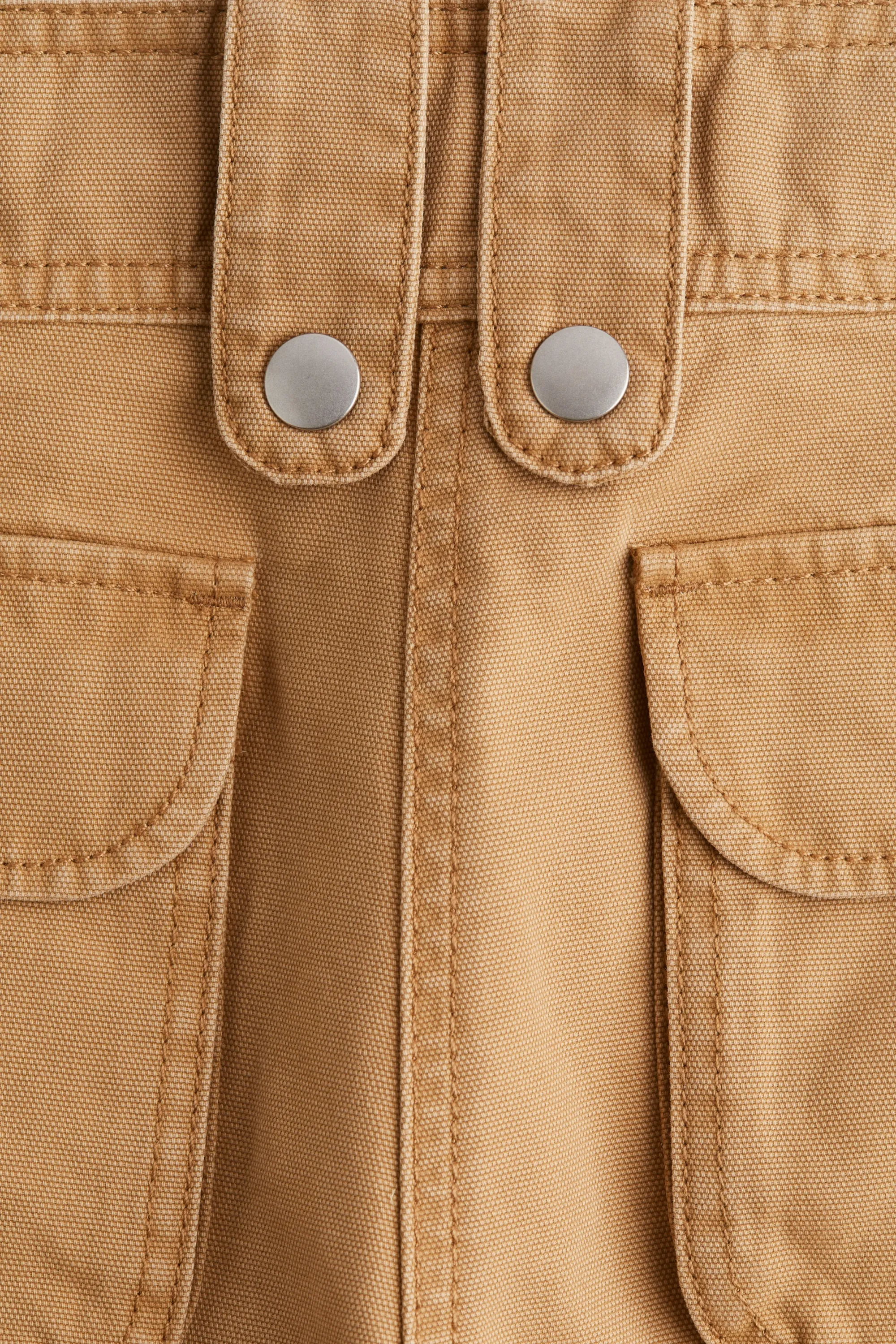 Mini short en toile - Beige foncé
