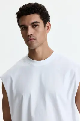 Débardeur Relaxed Fit en coton - Blanc — photo 1