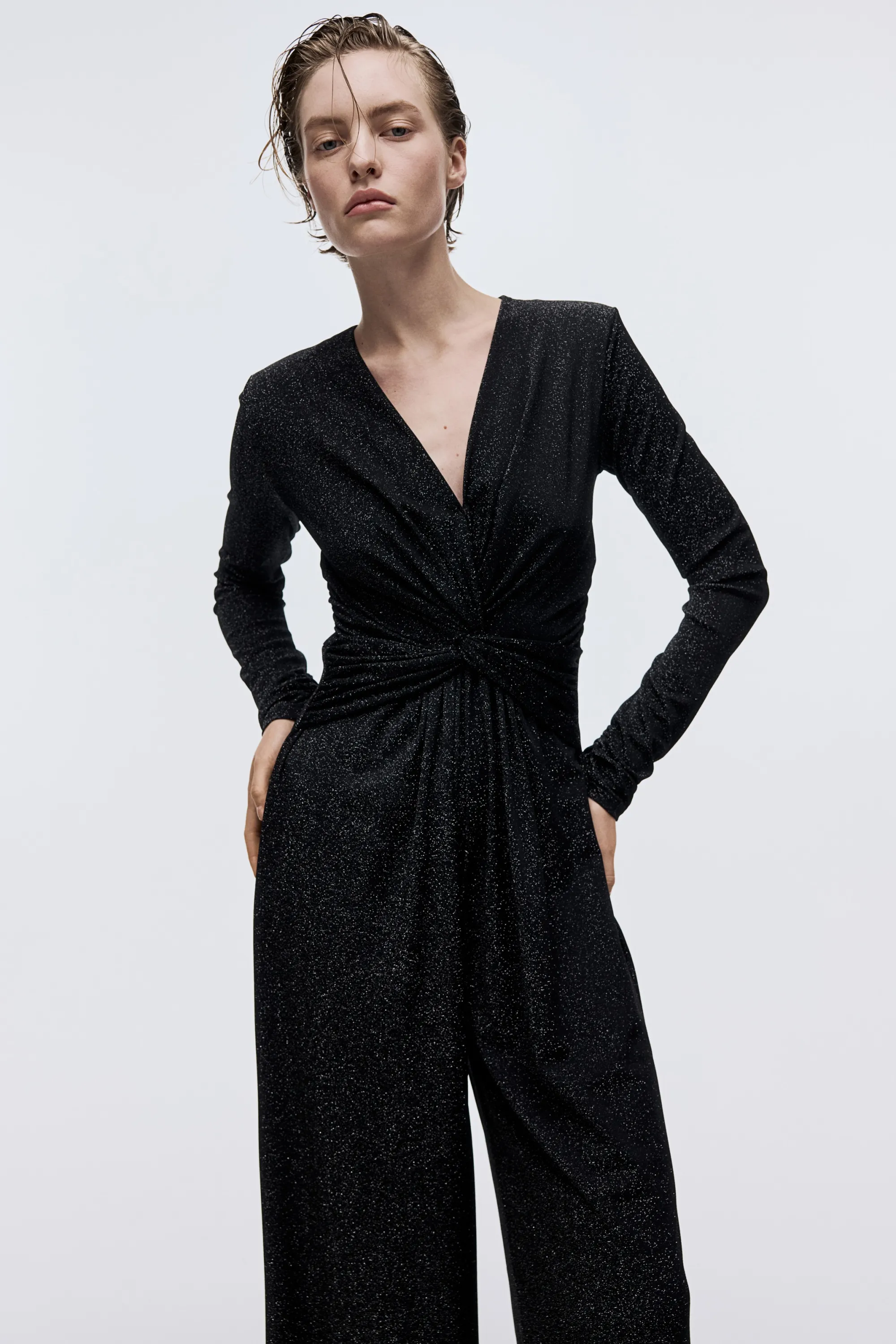 Combi-pantalon scintillante - Noir