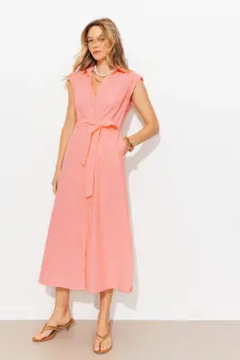 Robe mi-longue ceinturée Femme — photo 3