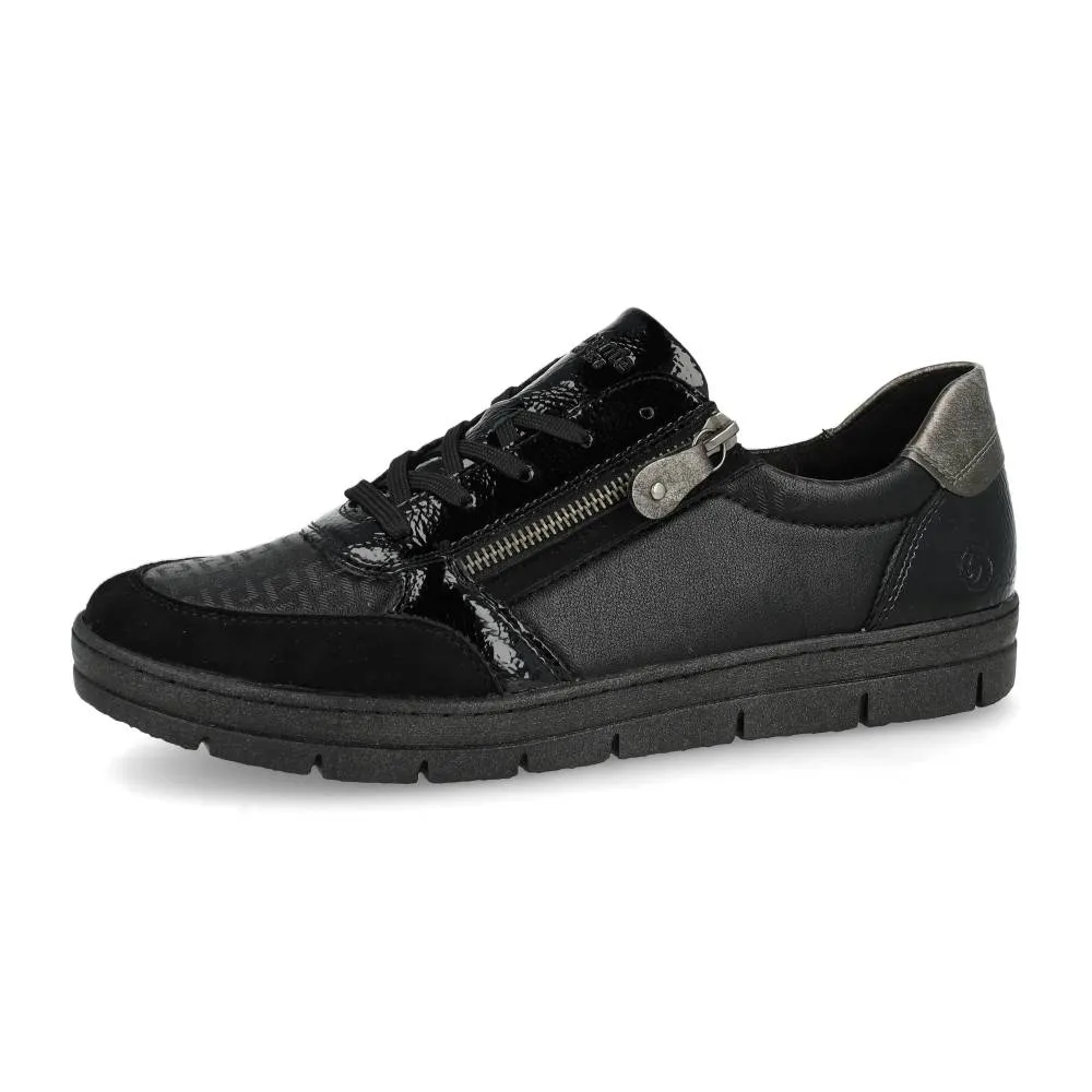 Baskets Remonte D5831-04 Noires - Lacets Grande Pointure Femme