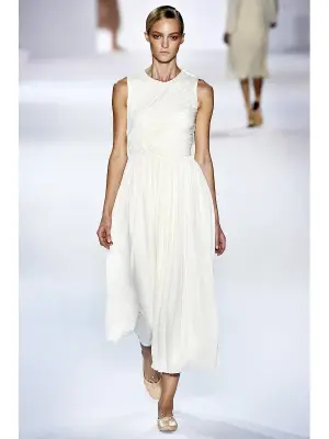 Robe de mariée drapée longue en soie blanche NEUVE Prix boutique 3000€ Taille 38 — photo 3