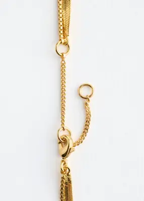 Collier à double chaîne - Doré/Vert — photo 2