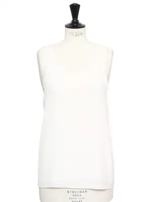 Débardeur ICONIC en crêpe de soie blanc ivoire Px boutique 390€ Taille 40 — photo 1