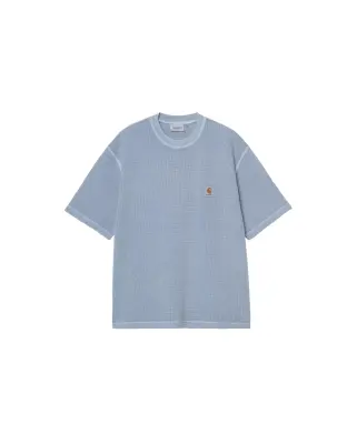 S/S Nelson Waffle T-Shirt Gentle Blue Garment Dyed — photo 1