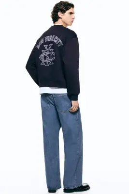 Sweat imprimé Loose Fit - Bleu marine/NYC — photo 3
