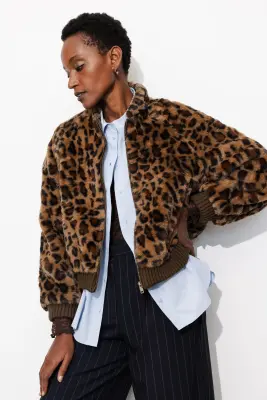 Blouson zippé en moumoute — photo 2