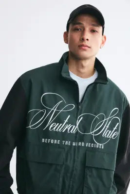 Veste imprimée - Vert foncé/Neutral State — photo 2