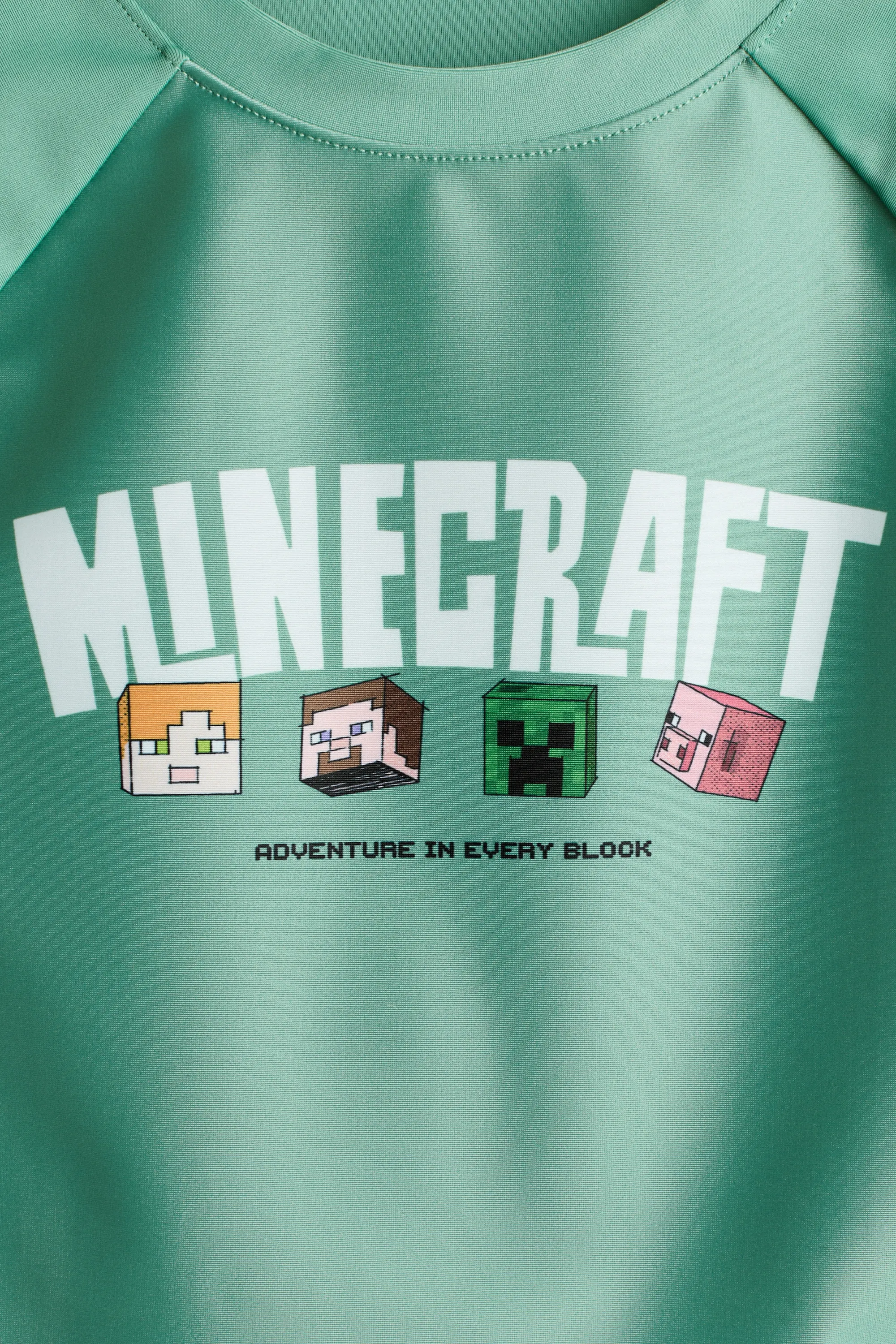 T-shirt de bain imprimé UPF 50 - Vert/Minecraft