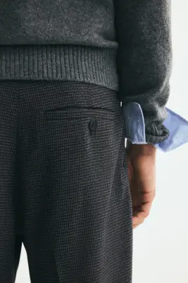 Pantalon chic Regular Fit - Gris foncé/carreaux — photo 4