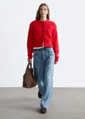 Cardigan en laine et coton - Rouge — photo 2