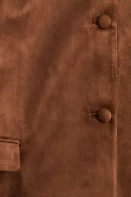 Veste sans col - Marron — photo 5