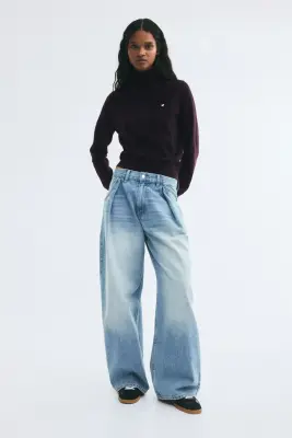 Pull col roulé - Violet prune foncé/cœur — photo 1