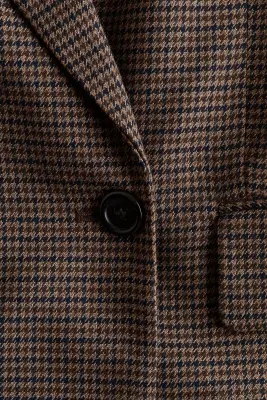 Blazer à fermeture croisée - Taupe/motif pied-de-poule — photo 5