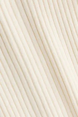 Gilet en maille côtelée avec dentelle - Beige clair — photo 4