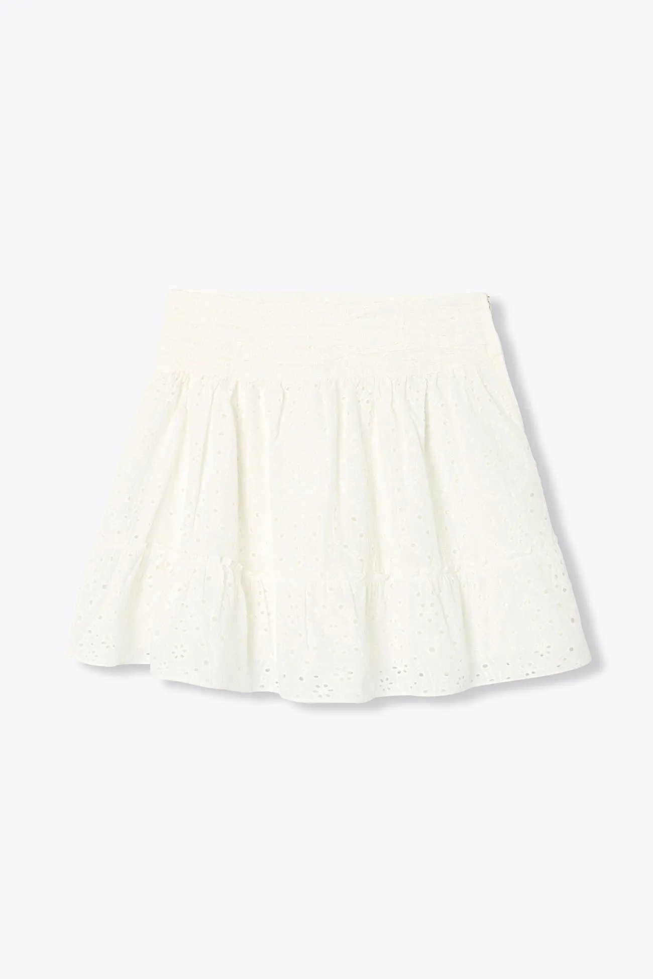 Mini-jupe en broderie anglaise