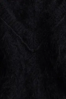 Pull en laine avec encolure en V - Noir — photo 4