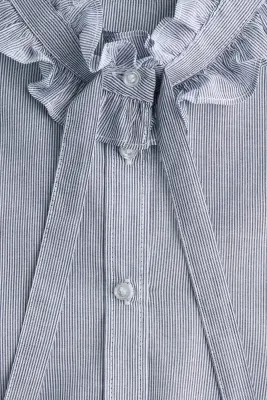 Blouse volantée - Bleu foncé/rayé — photo 5