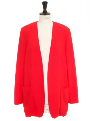 Veste en crêpe rouge rubis Prix boutique 725€ Taille 38 — photo 1
