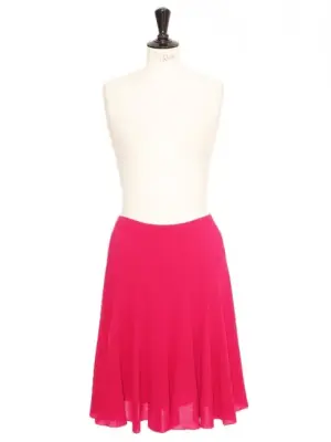 Jupe taille haute évasée en crêpe de laine rose fushia Prix boutique 480€ Taille 38 — photo 1